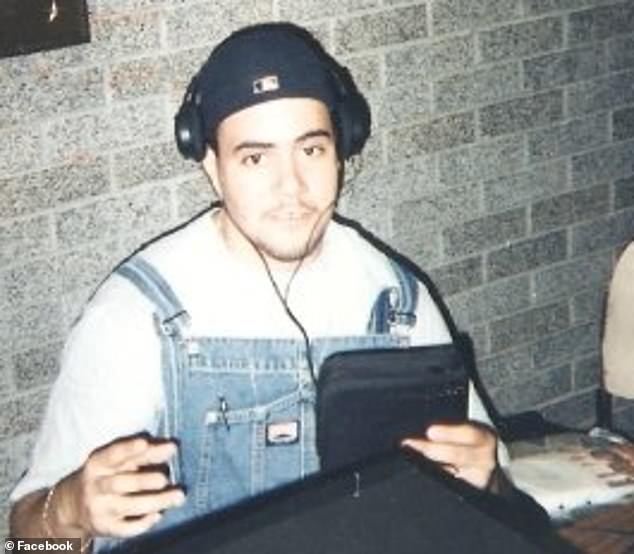 Taveras, 45, is a New York native and registered Democrat who had moonlighted as 'DJ Juicy'. He is pictured performing for a college radio station in Manhattan in 2009