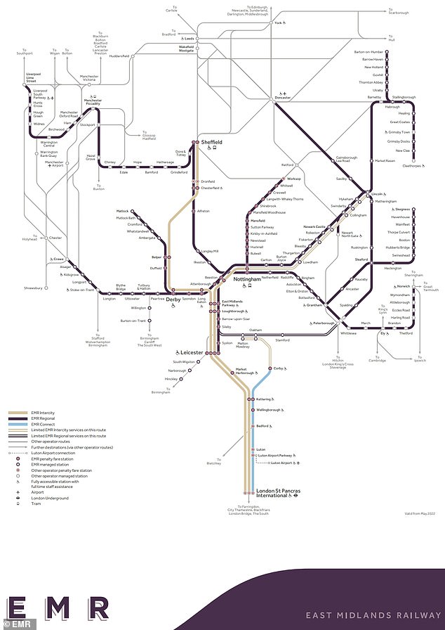 East Midlands Railway has no trains running on Friday. On Saturday, services will run between 7am and 7pm. They will be limited to just one train per hour in each direction between London St Pancras and each of Nottingham, Sheffield and Corby, as well as a handful of regional routes such as between Derby and Matlock.