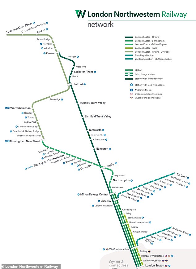 London Northwestern Railway will have no trains running Friday. On Saturday, a limited service will run and only between 7am and 7pm. The only open routes will be between Birmingham New Street and each of London Euston, Birmingham International and Liverpool Lime Street.