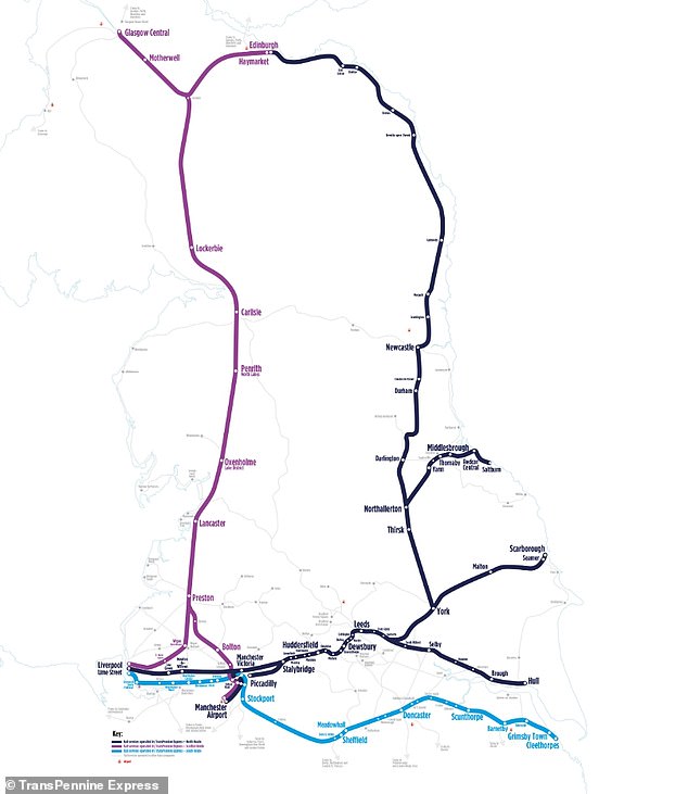 TRANSPENNINE EXPRESS - Friday : No trains. Saturday : A reduced timetable will operate and only between Liverpool Lime Street and each of Huddersfield, Preston and Sheffield, and between Sheffield and Cleethorpes.