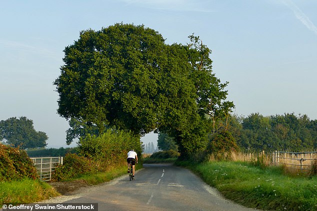 People go out exercising early in the cool morning's air at Dunsden in Oxfordshire today