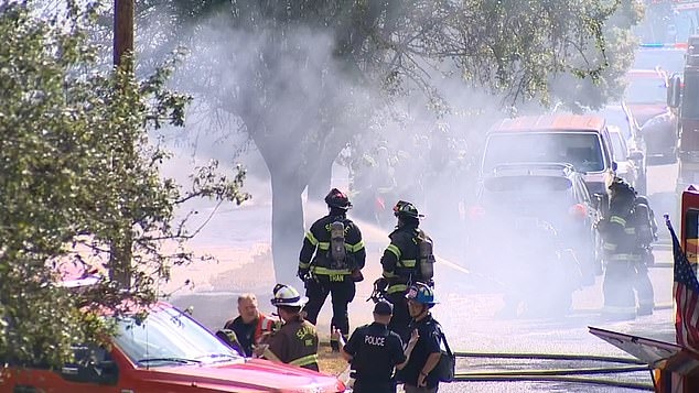 Fire crews found the bodies of four people and a dog after extinguishing the flames. At the time the police department tweeted that they were responding to a shooting in the area but on arrival, they found a house in flames.