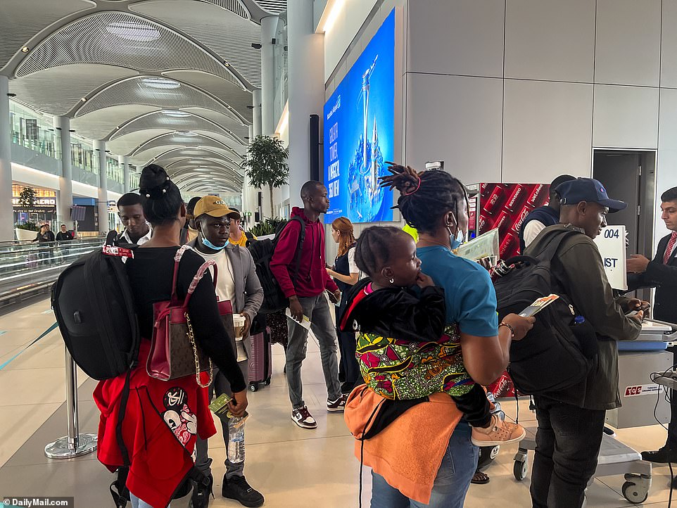 Most seats on the plane flying from the city where Europe meets Asia to the third largest city in South America were filled with passengers from the African continent