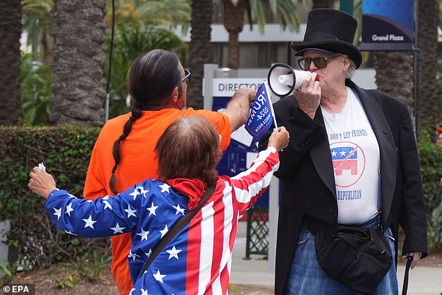 Meanwhile, there were hundreds of pro- and anti-Trump protesters outside the Anaheim Marriott Convention Center during the California GOP's Fall Convention on Friday