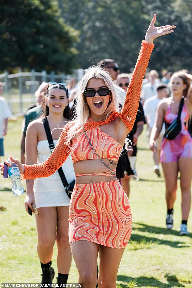 Temperatures hit a high of 27C in Sydney for the event, with many opting for no shirts as they partied into the night