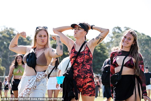 Dancers basked in the sun and left little to the imagination with their choice of clothing