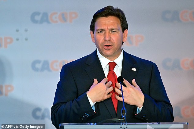 DeSantis speaks just steps away from California’s Disneyland – and questions why no one was protesting his appearance