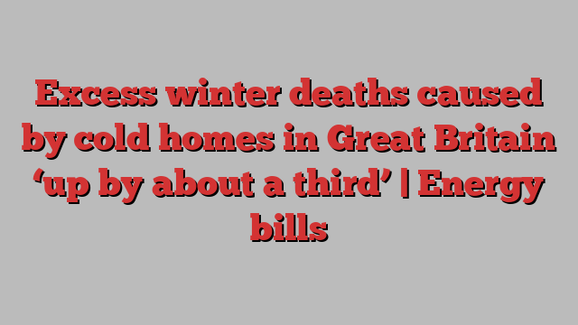 Excess winter deaths caused by cold homes in Great Britain ‘up by about a third’ | Energy bills