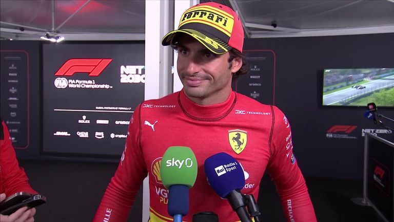 Carlos Sainz said it was 'really tough' but it was a day to 'try and give my absolute everything to try and win' in his battles with Max Verstappen and team-mate Charles Leclerc