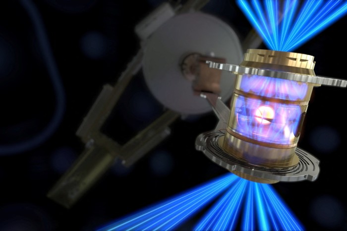 laser energy is converted into energy inside a hohiraum