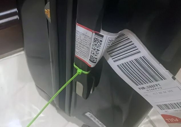 Green zip-tie on luggage at a Bali airport stumps Aussie traveller