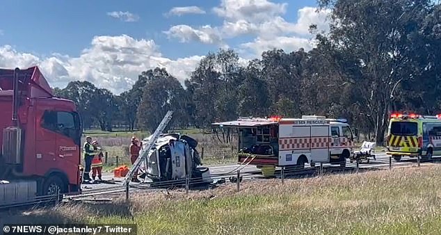 Hume Highway crash in Chiltern, Victoria: Four people killed in smash with B-double truck are identified as two couples aged in their seventies