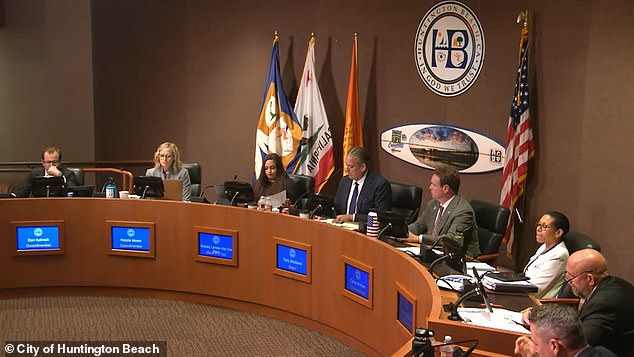 Huntington Beach votes to BAN mask and COVID vaccine mandates across city – amid fears of a ‘tripledemic’ in California of coronavirus, flu and RSV