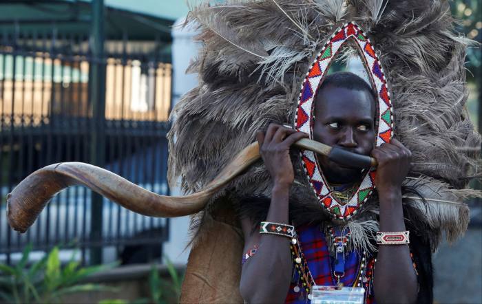 A delegate from the indigenous Maasai community