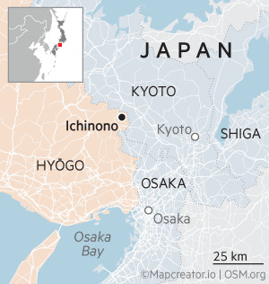 Map of Ichinono in Hyogo, Japan