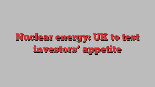 Nuclear energy: UK to test investors’ appetite