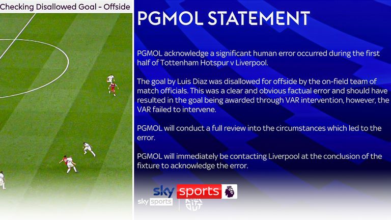 PGMOL accept mistake with Diaz offside | ‘It’s a horrendous error’ | Video | Watch TV Show