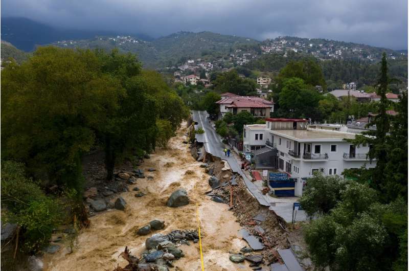 Floods have struck central Greece's Volos