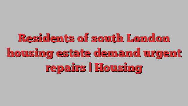 Residents of south London housing estate demand urgent repairs | Housing