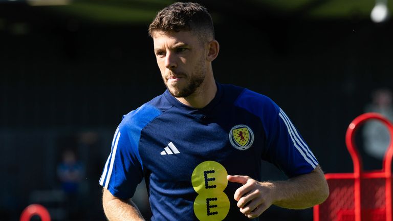 GLASGOW, SCOTLAND - SEPTEMBER 05: Ryan Christie during a Scotland training session at Lesser Hampden, on September 05, 2023, in Glasgow, Scotland.  (Photo by Craig Foy / SNS Group)