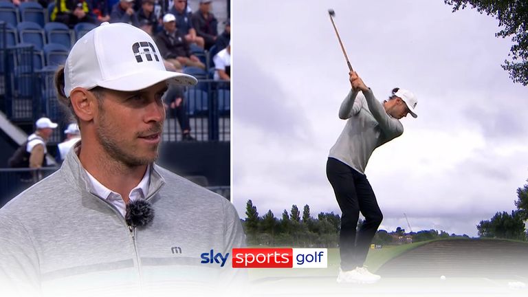 Keen golfer Gareth Bale takes on the all-club challenge at The Open but insists he is not considering turning professional. 