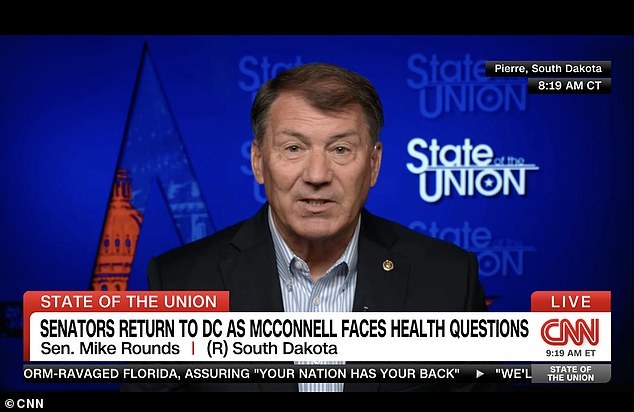 Sen. Mike Rounds says Mitch McConnell knew he could freeze-up after concussion – but assured the 81-year-old is ‘perfectly capable’ of remaining Senate Leader