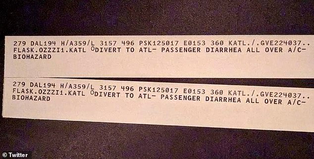 ‘This is a biohazard issue’: Delta flight from Atlanta to Barcelona is forced to turn back after passenger suffered horrific bout of diarrhea that pilot said affected ‘all the way through the plane’