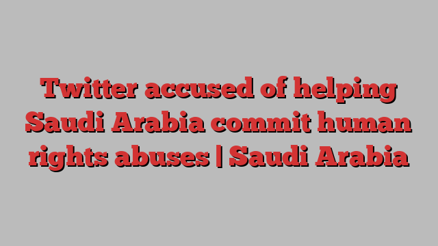 Twitter accused of helping Saudi Arabia commit human rights abuses | Saudi Arabia