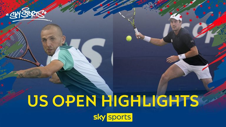 Highlights of Dan Evans&#39; second round match against Botic van de Zandschulp at the US Open.