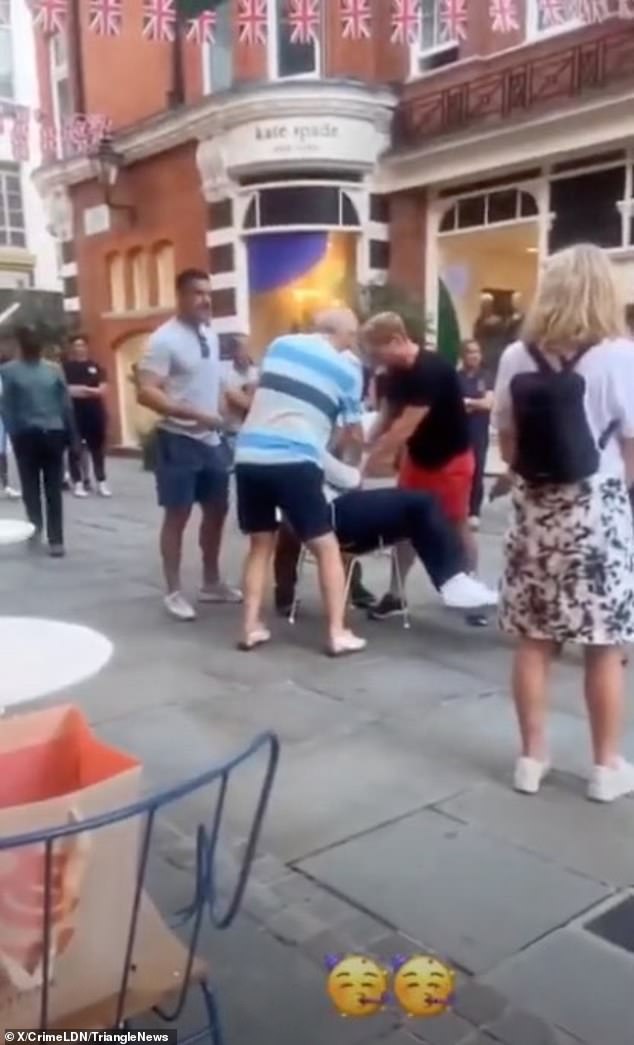 Where are the police? Public are forced to step in and catch ‘watch thief’ by pinning him to a chair outside John Lewis in upmarket Sloane Square – amid growing fury over forces failing to investigate everyday crime