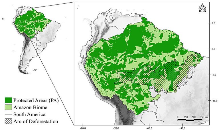 Shifts in the distribution and effectiveness of protected areas in the Amazon