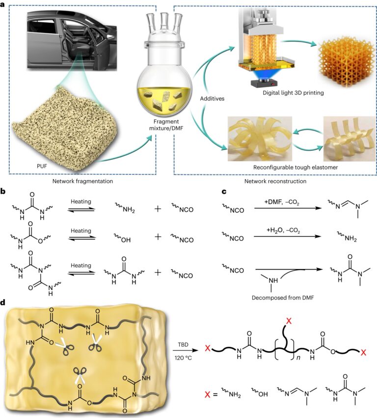 Converting polyurethane foams to 3D printing resins