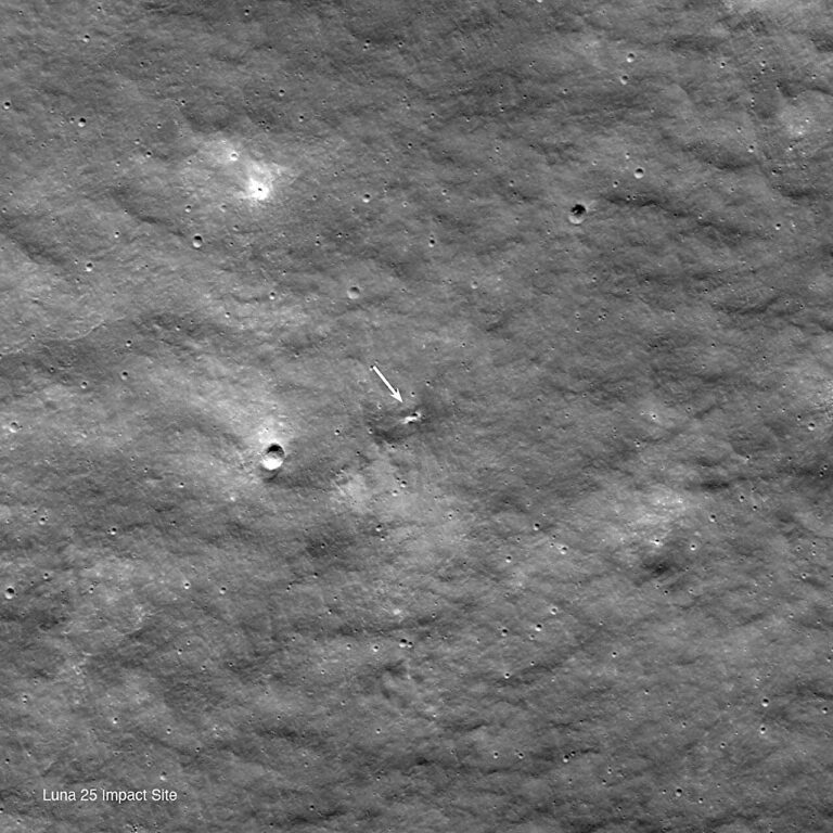 NASA’s LRO observes crater likely from Luna 25 impact