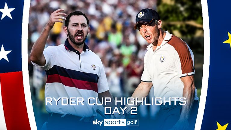 The best of the action from day two of the Ryder Cup at Marco Simone Golf & Country Club in Italy.