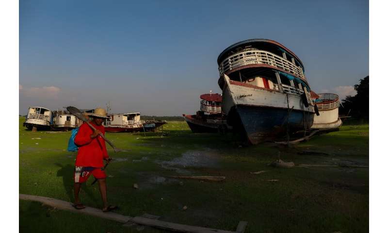 The Rio Negro's low water levels on September 29, 2023