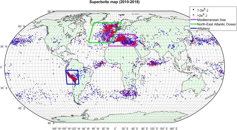 Global Superbolt Distribution Map