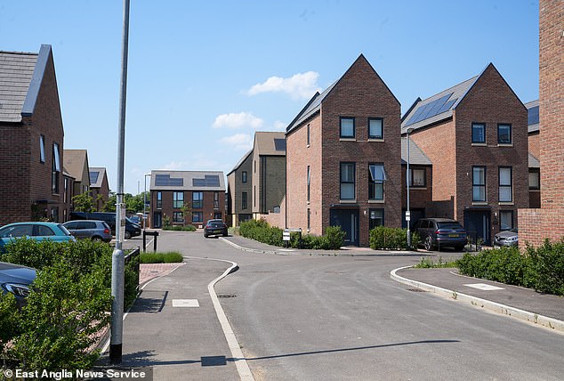 The homes being demolished are among 450 upmarket houses built in Cambridgeshire