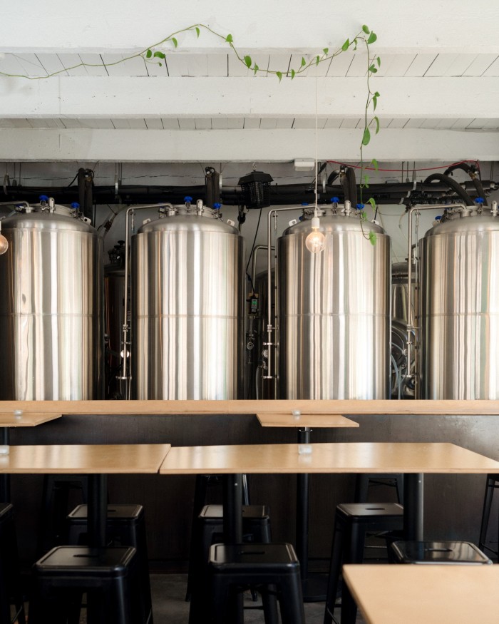 Four of Faculty’s steel brewery tanks