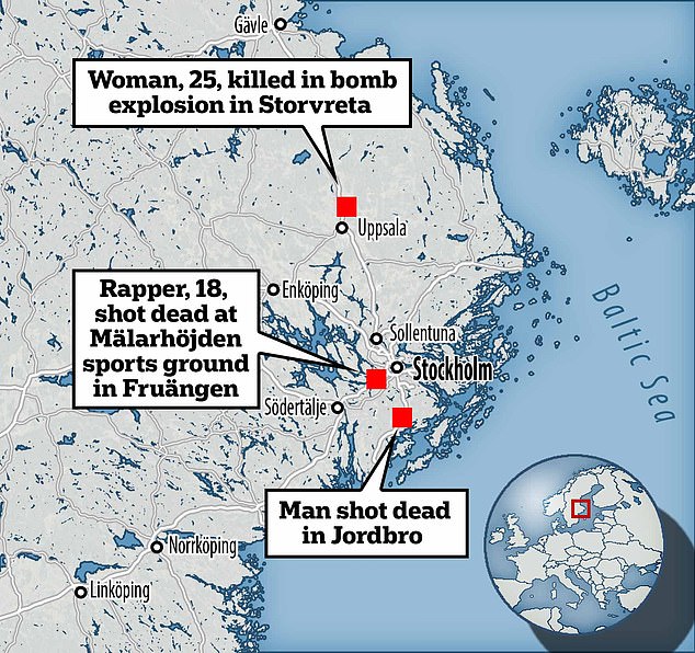 The streets of the Swedish capital have descended into carnage amid a spate of lawlessness, with the three murders being committed within 12 hours of each other last Wednesday