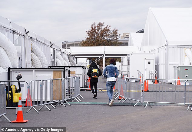 Adams has asked a judge to amend the right to shelter law, but the issue is still in courts. The tent shelter at  Randall's Island seen above