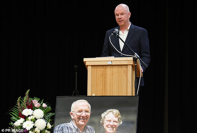 Simon Patterson (above at his parents' memorial) and his two children with Erin Patterson will also be thoroughly interviewed to establish the family's past course of conduct