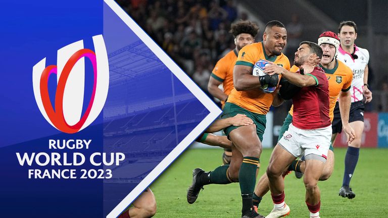 Take a look at all the action from Sunday in the Rugby World Cup, with Australia taking on Portugal and South Africa facing Tonga.