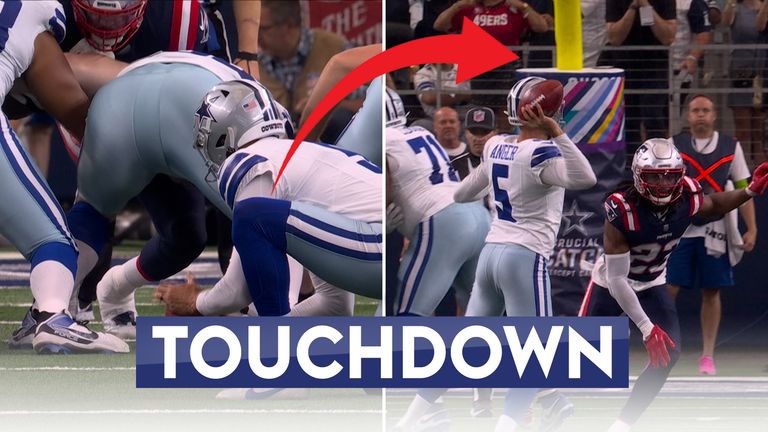 Dallas Cowboys put the pressure on the New England Patriots as Leighton Vander Esch gets the strip-sack touchdown before a clever special-teams play by punter Bryan Anger