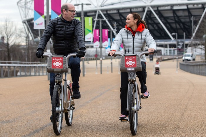 As London Cycling commissioner with Olympic gold medallist Jessica Ennis-Hill in 2016