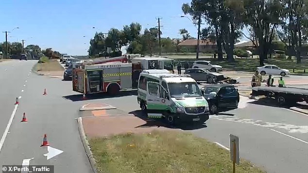 Police closed part of Wanneroo Road - a 600m stretch between Sylvia St and Morley Dr - while homicide, forensic and major crash detectives investigate (pictured, road closures)