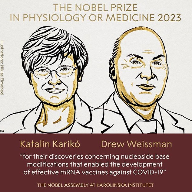 And the winner is… Covid vaccines! Nobel Prize for Medicine goes to US scientist and Hungarian peer who helped create game-changing mRNA jabs