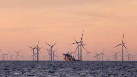 Walney Offshore Wind Farm off the Cumbrian Coast in the UK