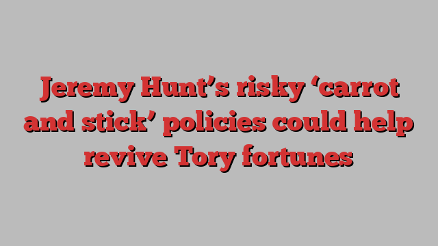 Jeremy Hunt’s risky ‘carrot and stick’ policies could help revive Tory fortunes