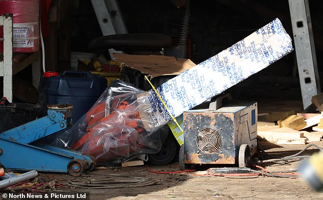 Massive chainsaw is recovered by police investigating the felling of Sycamore Gap Tree as they search barn of former lumberjack who denies any involvement after being evicted from his home