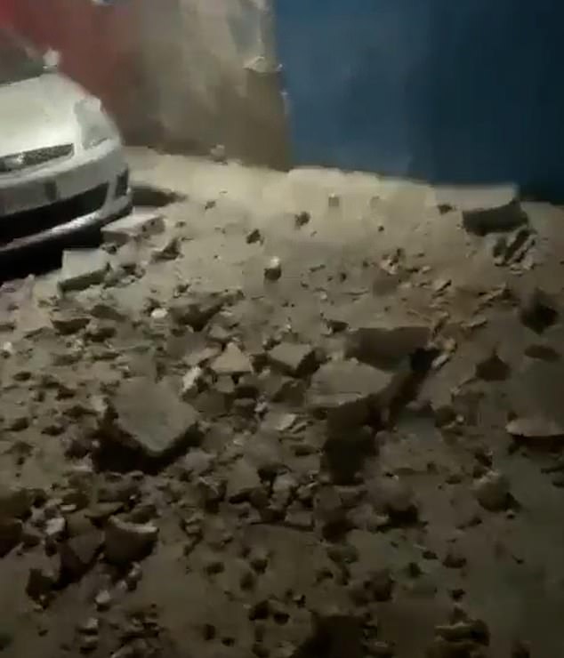 Powerful earthquake rattles Italian city of Naples with rubble crashing down on cars amid growing fears of huge volcanic eruption